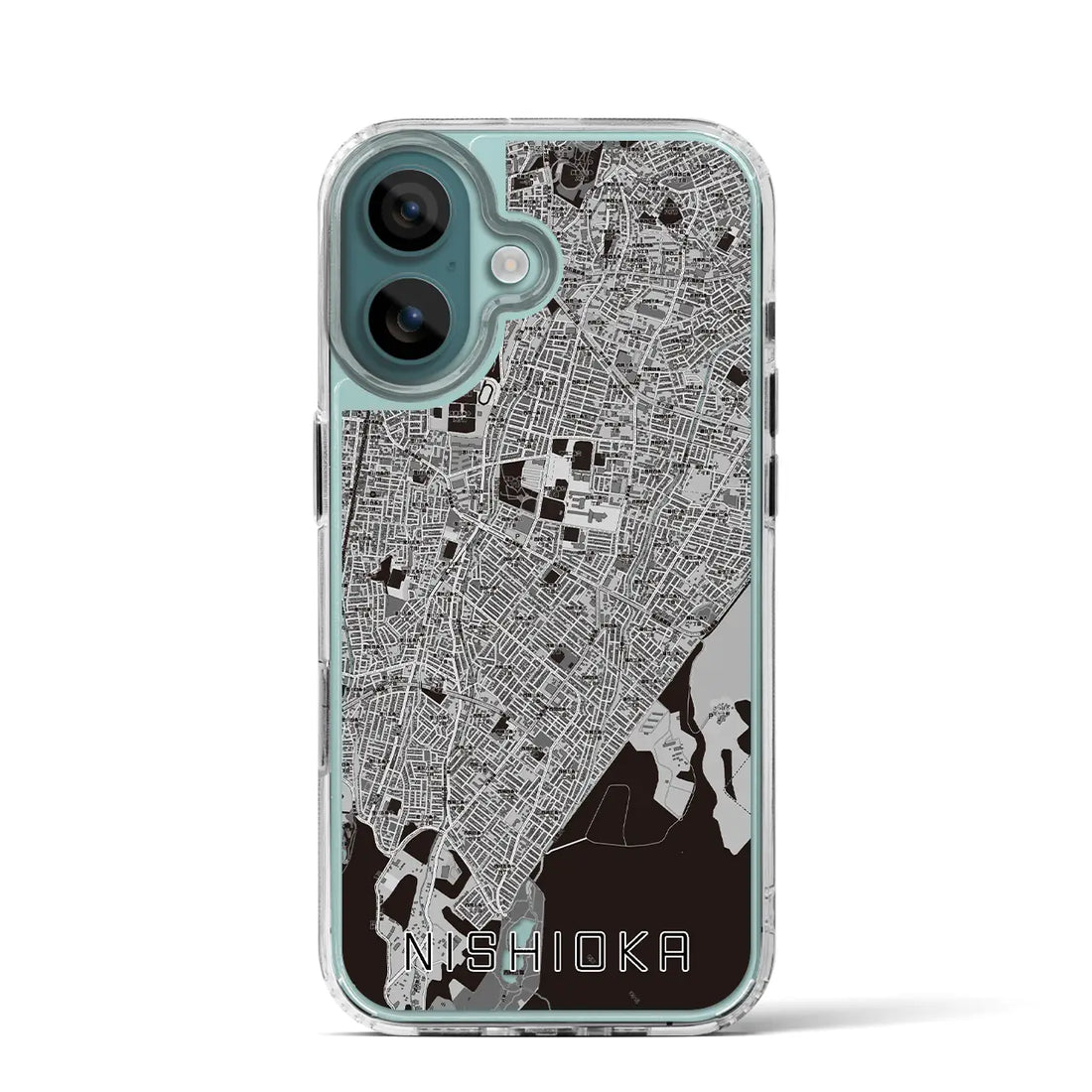 【西岡（北海道）】地図柄iPhoneケース（MagSafeタイプ）モノトーン・iPhone 16 Pro 用