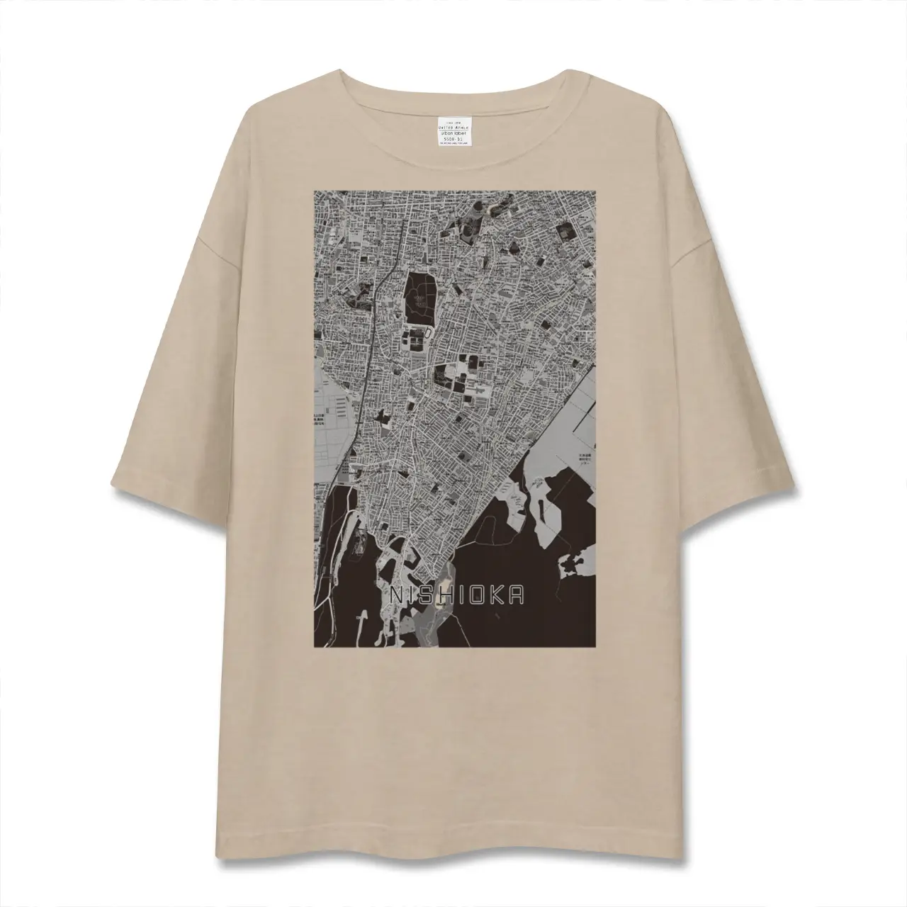 【西岡（北海道）】地図柄ビッグシルエットTシャツ