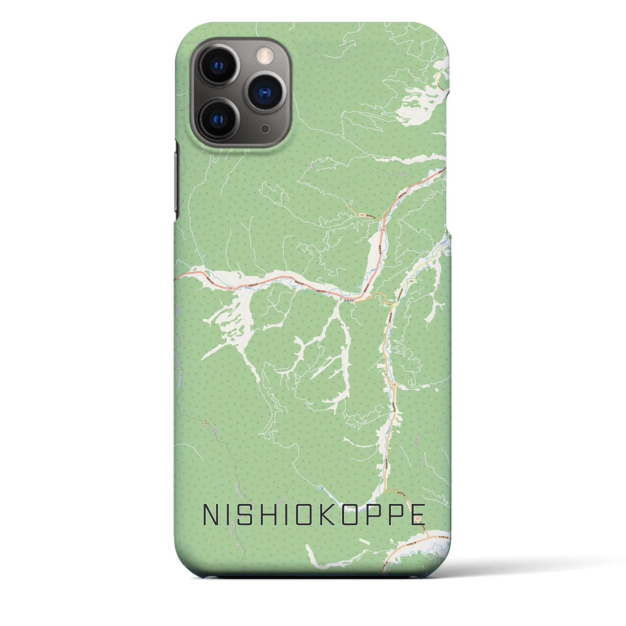 【西興部（北海道）】地図柄iPhoneケース（バックカバータイプ）
