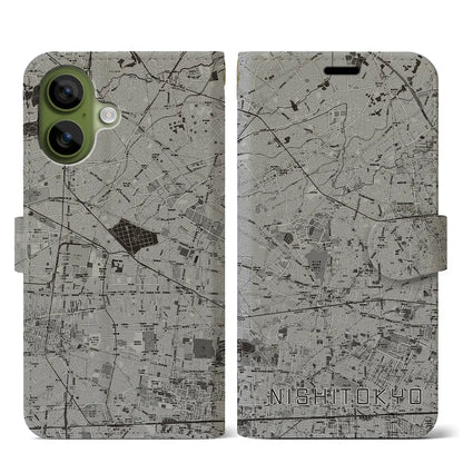 【西東京（東京都）】地図柄iPhoneケース（手帳タイプ）