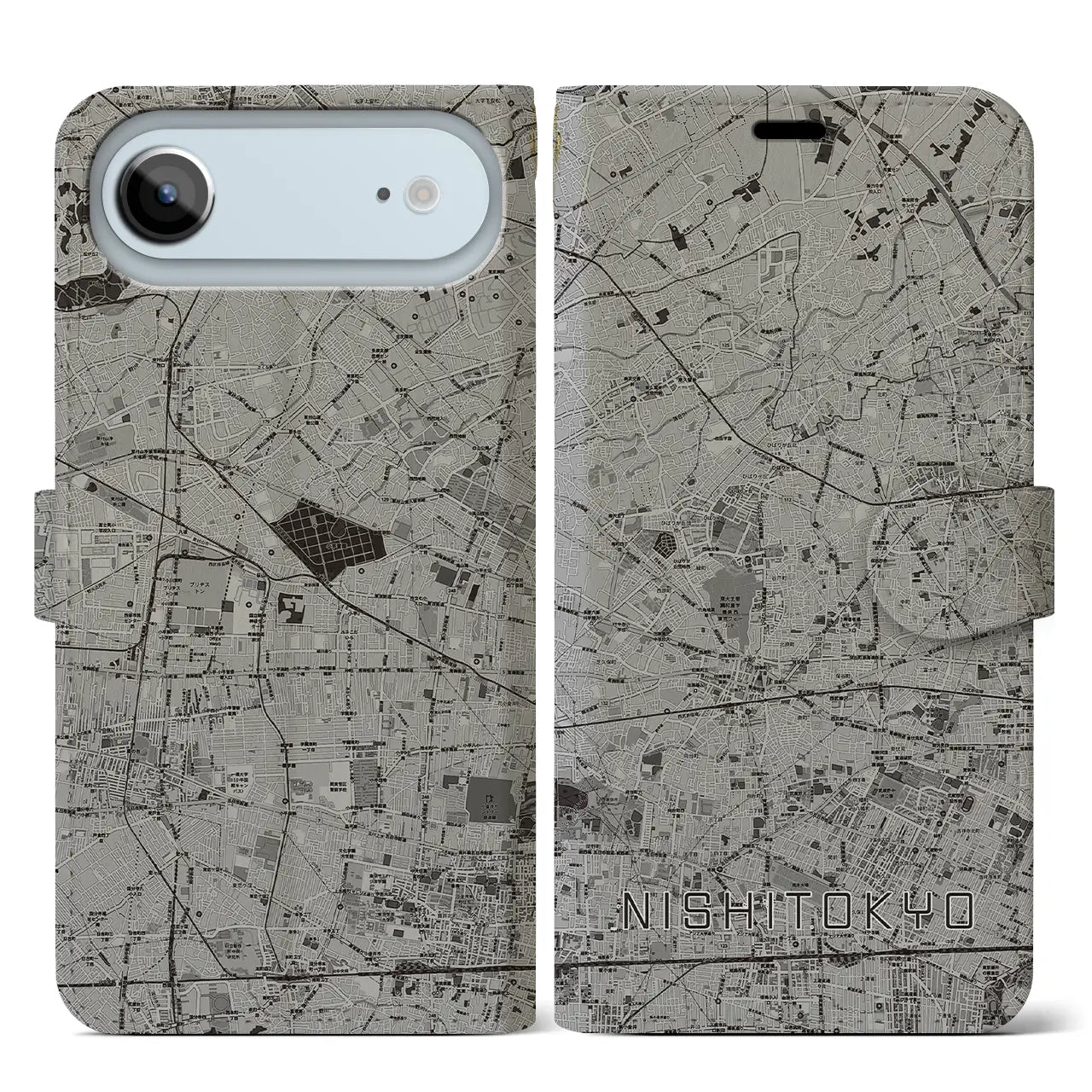 【西東京（東京都）】地図柄iPhoneケース（手帳タイプ）