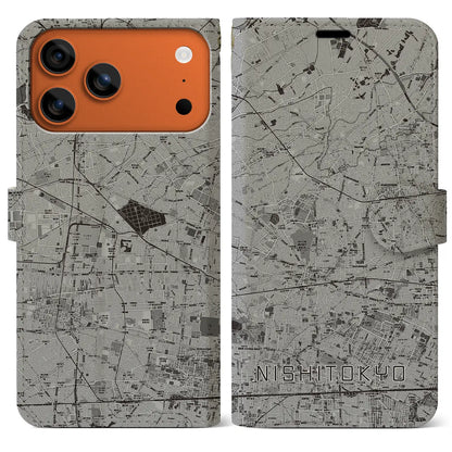 【西東京（東京都）】地図柄iPhoneケース（手帳タイプ）