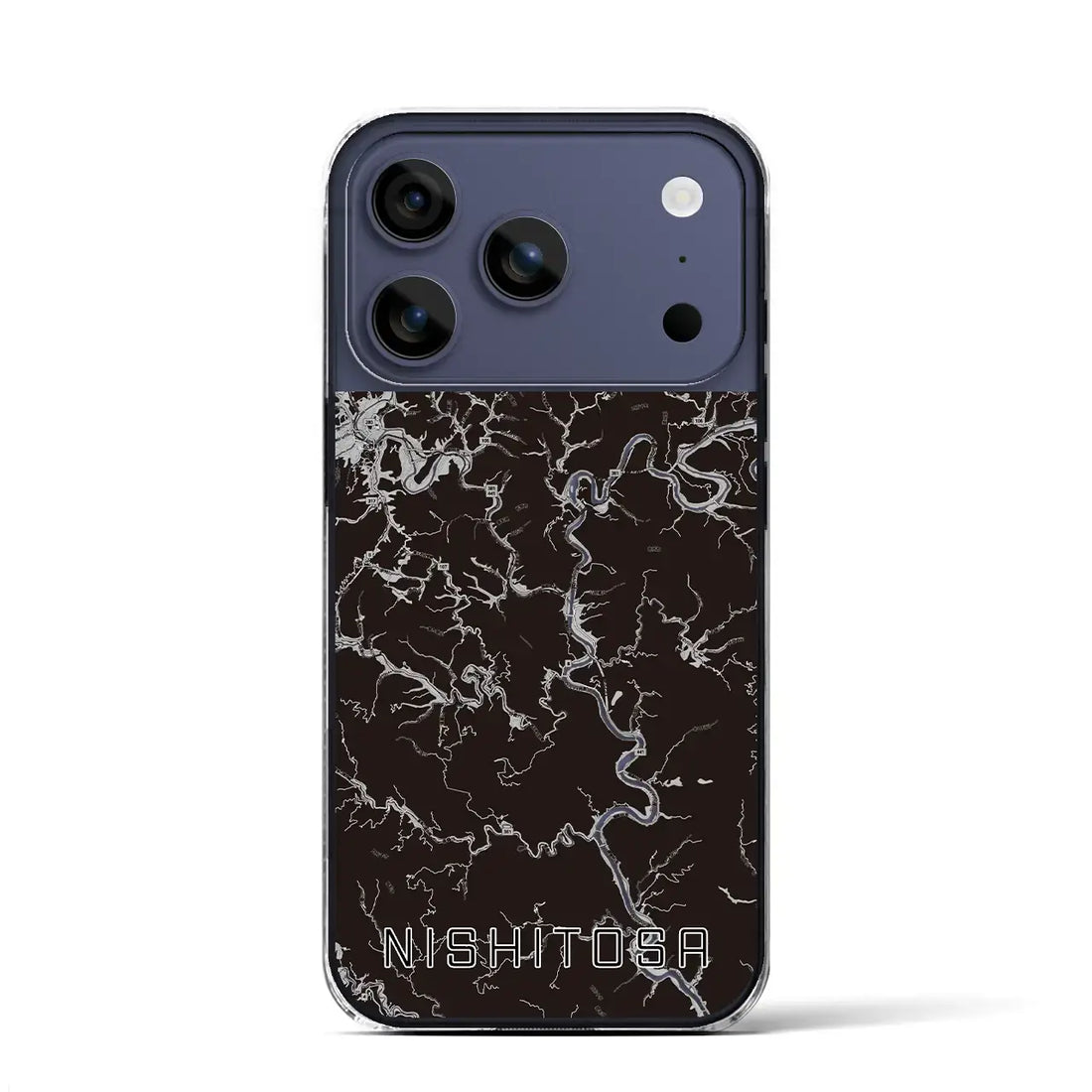 【西土佐(高知県)】地図柄iPhoneケース(クリアタイプ)モノトーン・iPhone 17 Pro Max 用