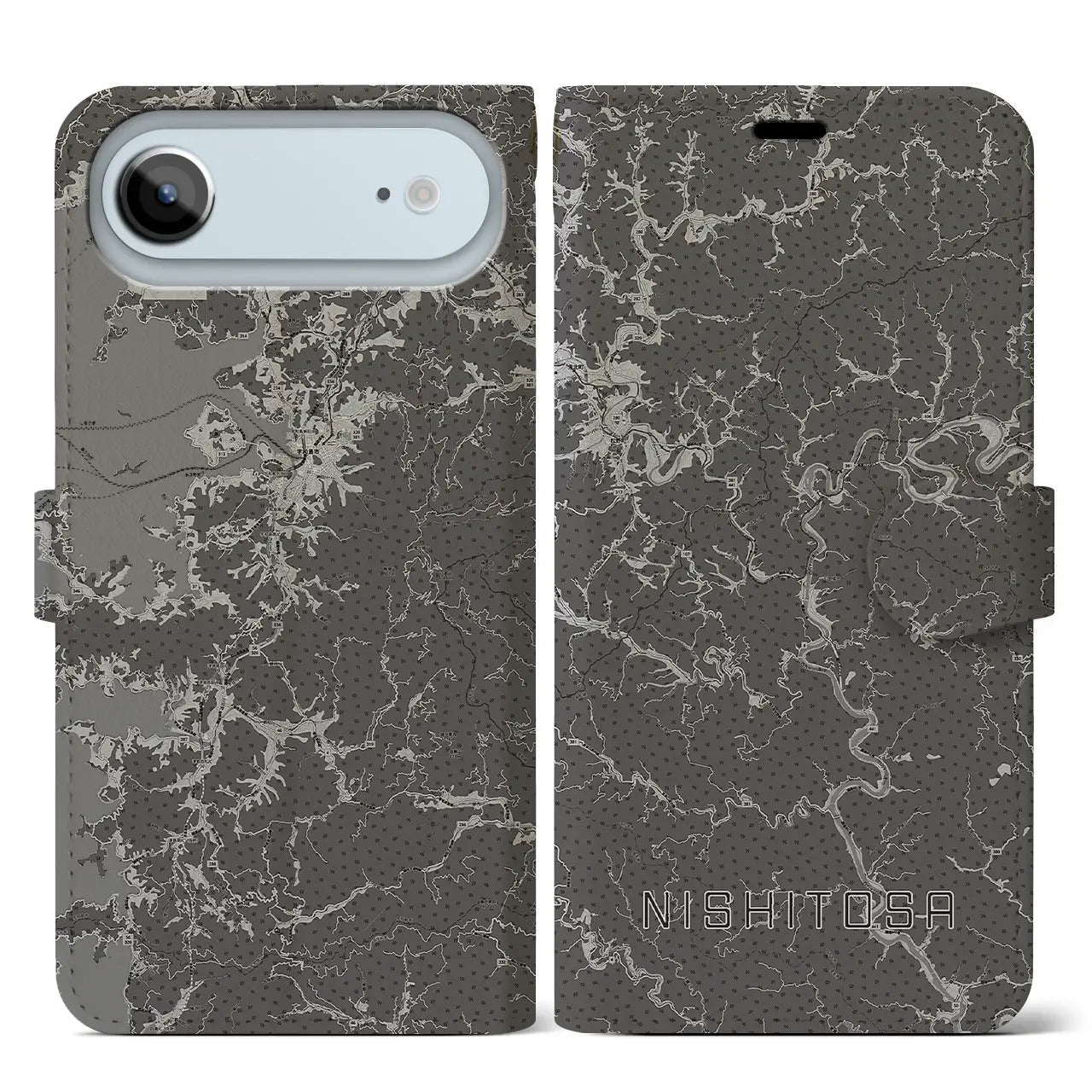 【西土佐（高知県）】地図柄iPhoneケース（手帳タイプ）