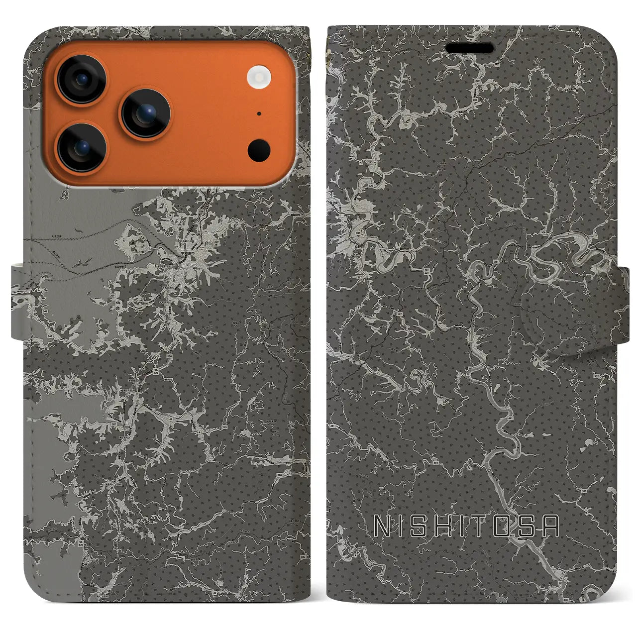 【西土佐（高知県）】地図柄iPhoneケース（手帳タイプ）