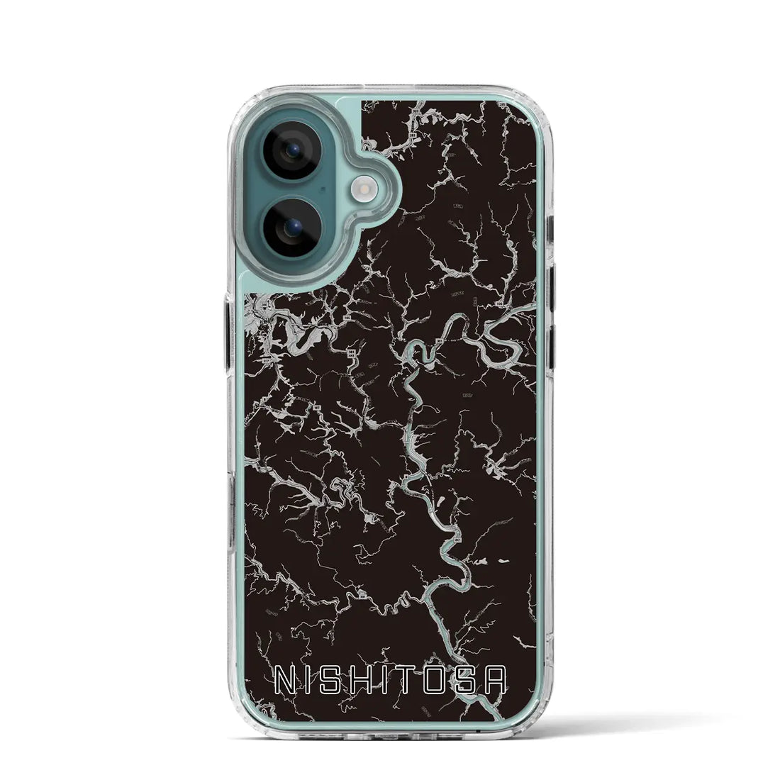 【西土佐（高知県）】地図柄iPhoneケース（MagSafeタイプ）モノトーン・iPhone 16 Pro 用
