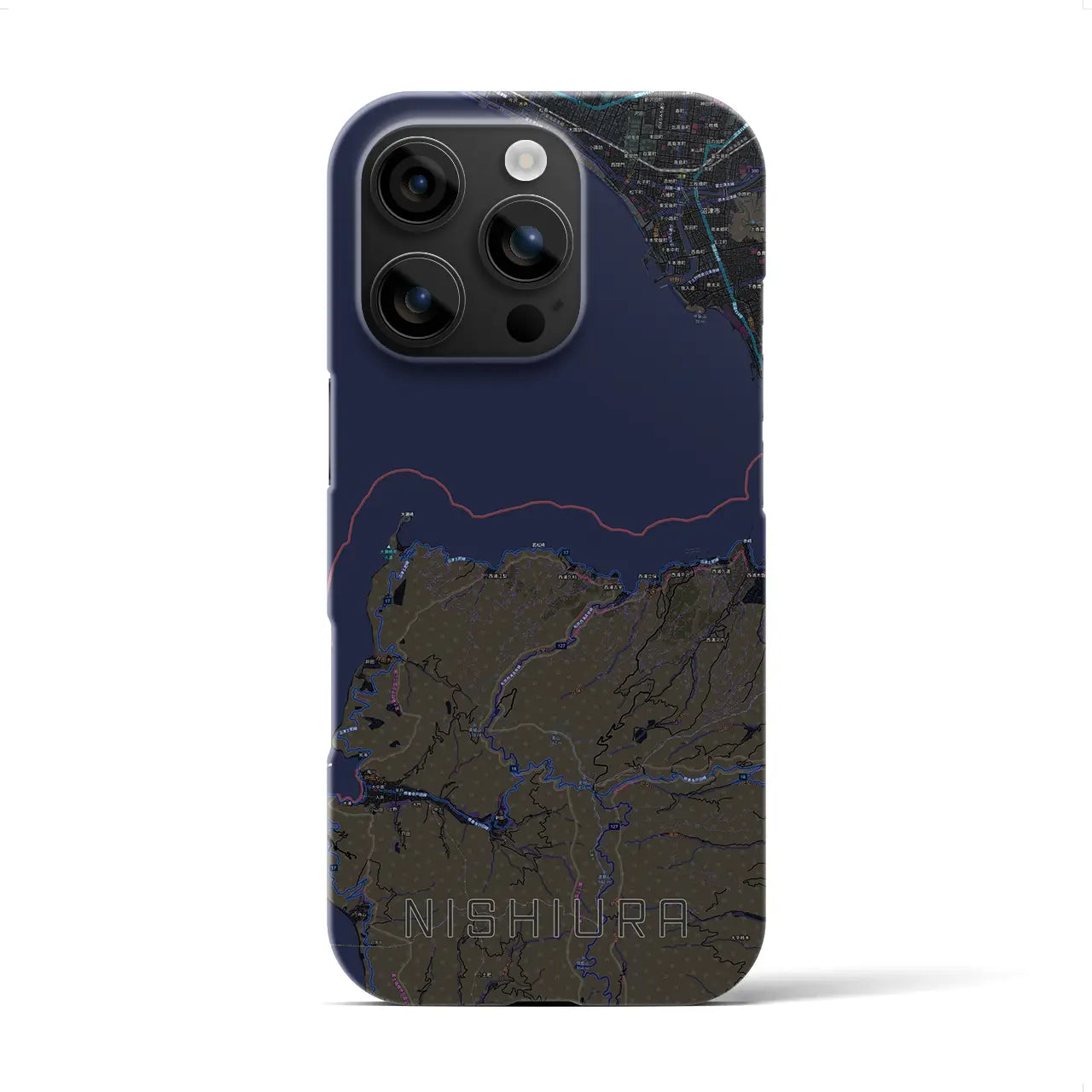 【西浦（静岡県）】地図柄iPhoneケース（バックカバータイプ）