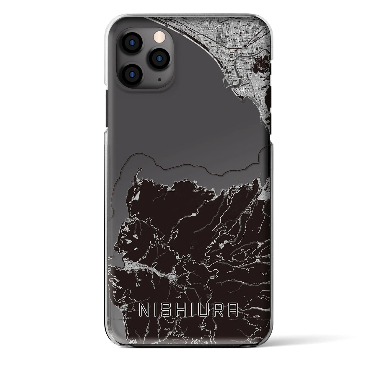 【西浦（静岡県）】地図柄iPhoneケース（クリアタイプ）