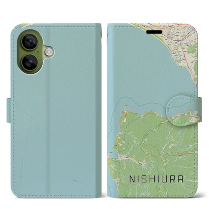 【西浦（静岡県）】地図柄iPhoneケース（手帳タイプ）