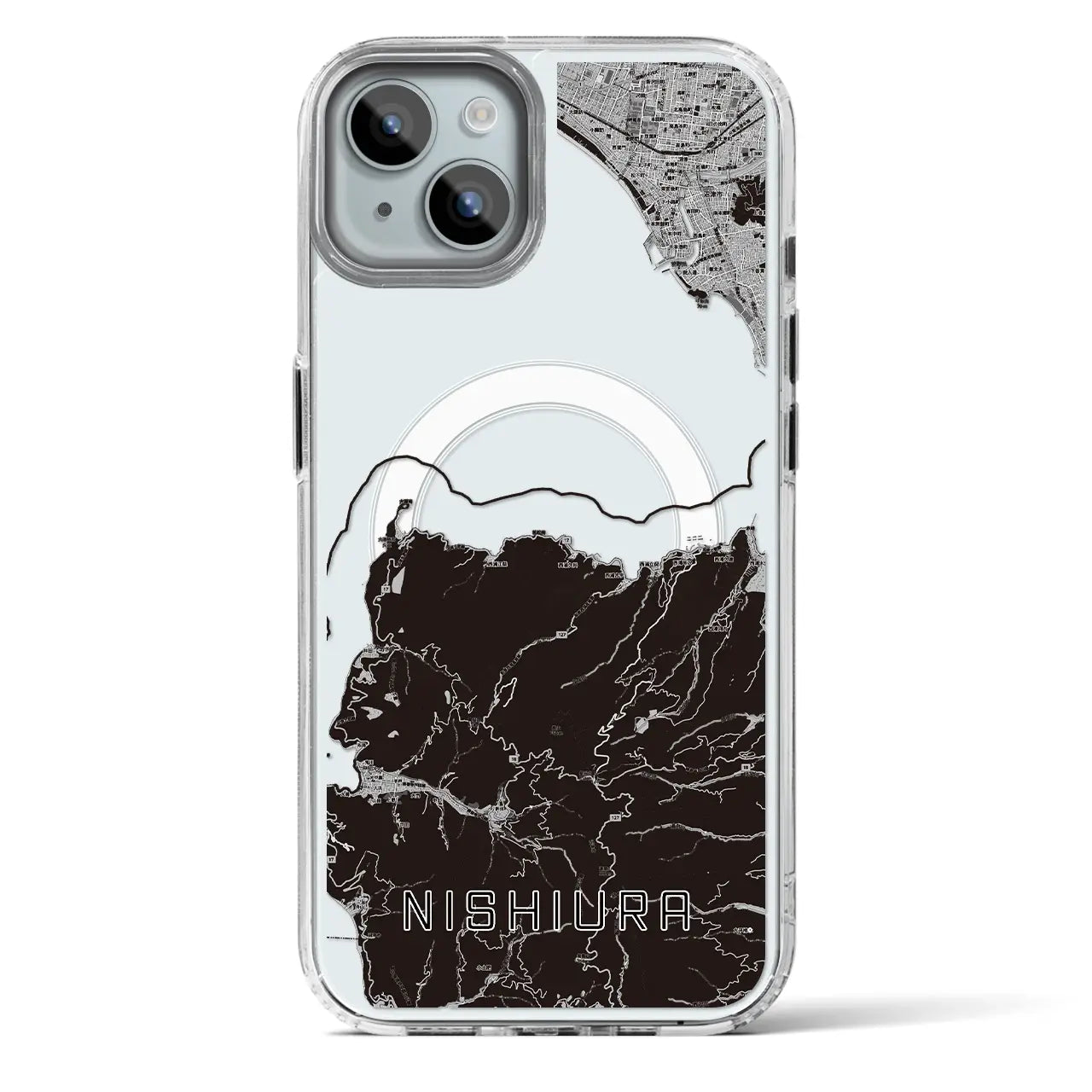 【西浦（静岡県）】地図柄iPhoneケース（MagSafeタイプ）