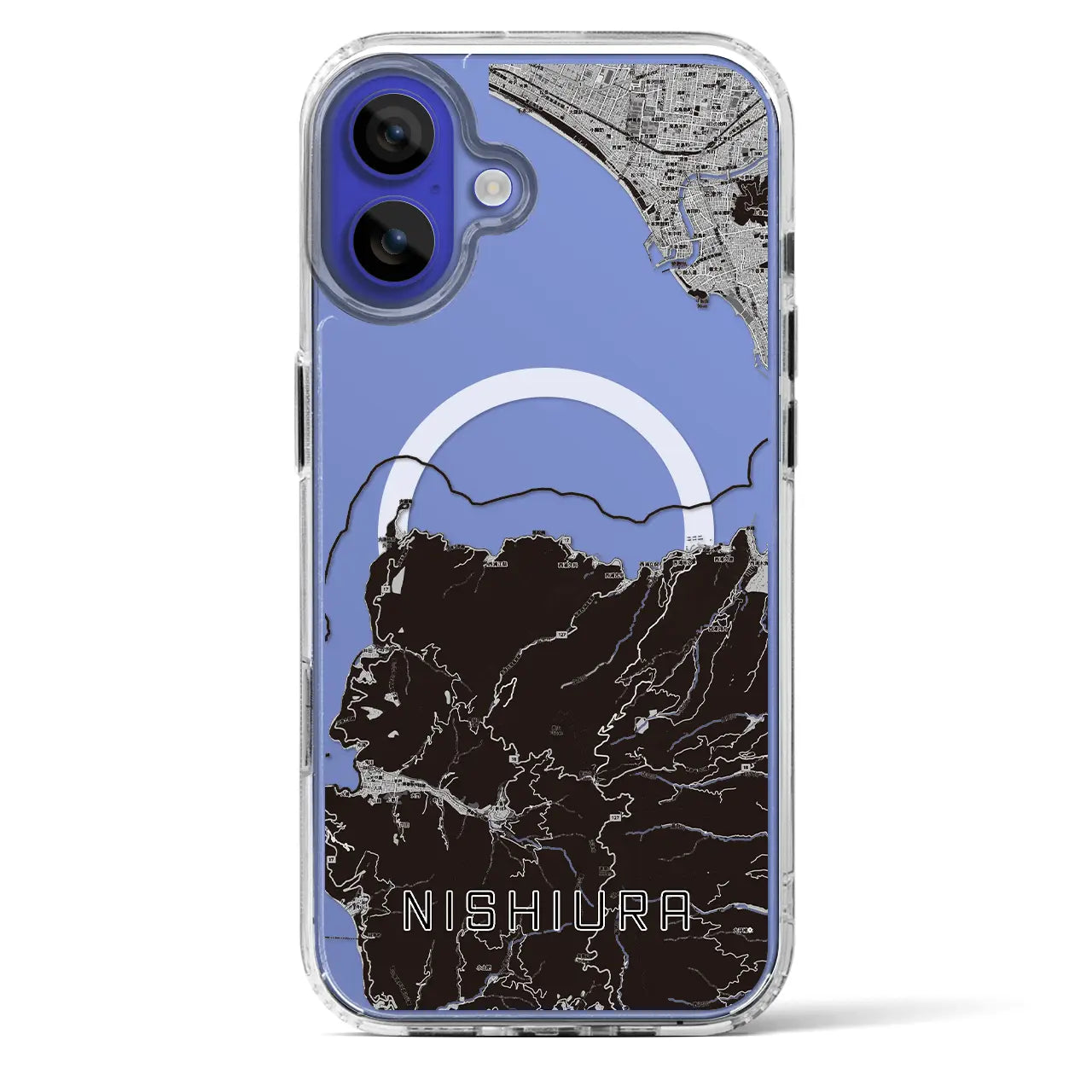 【西浦（静岡県）】地図柄iPhoneケース（MagSafeタイプ）