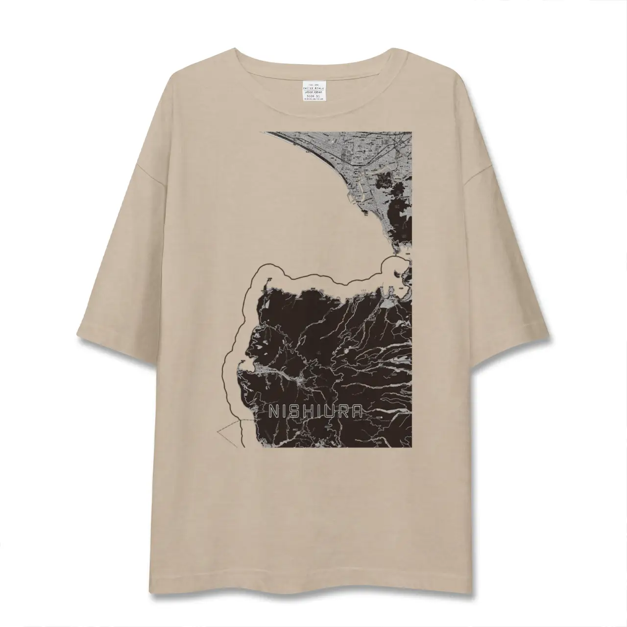 【西浦（静岡県）】地図柄ビッグシルエットTシャツ