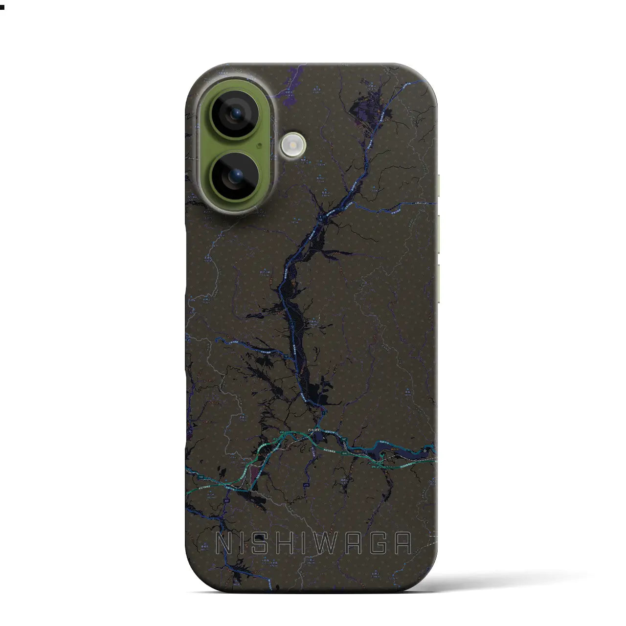 【西和賀（岩手県）】地図柄iPhoneケース（バックカバータイプ）