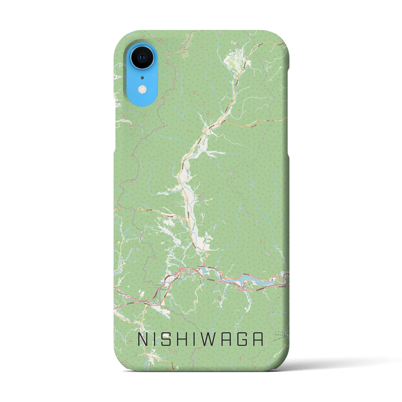 【西和賀（岩手県）】地図柄iPhoneケース（バックカバータイプ）