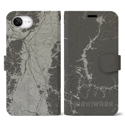 【西和賀（岩手県）】地図柄iPhoneケース（手帳タイプ）