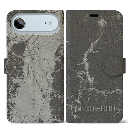 【西和賀（岩手県）】地図柄iPhoneケース（手帳タイプ）