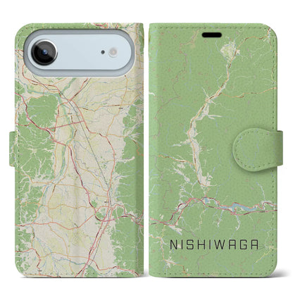 【西和賀（岩手県）】地図柄iPhoneケース（手帳タイプ）