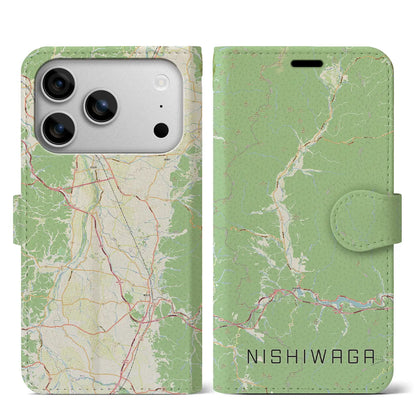 【西和賀（岩手県）】地図柄iPhoneケース（手帳タイプ）