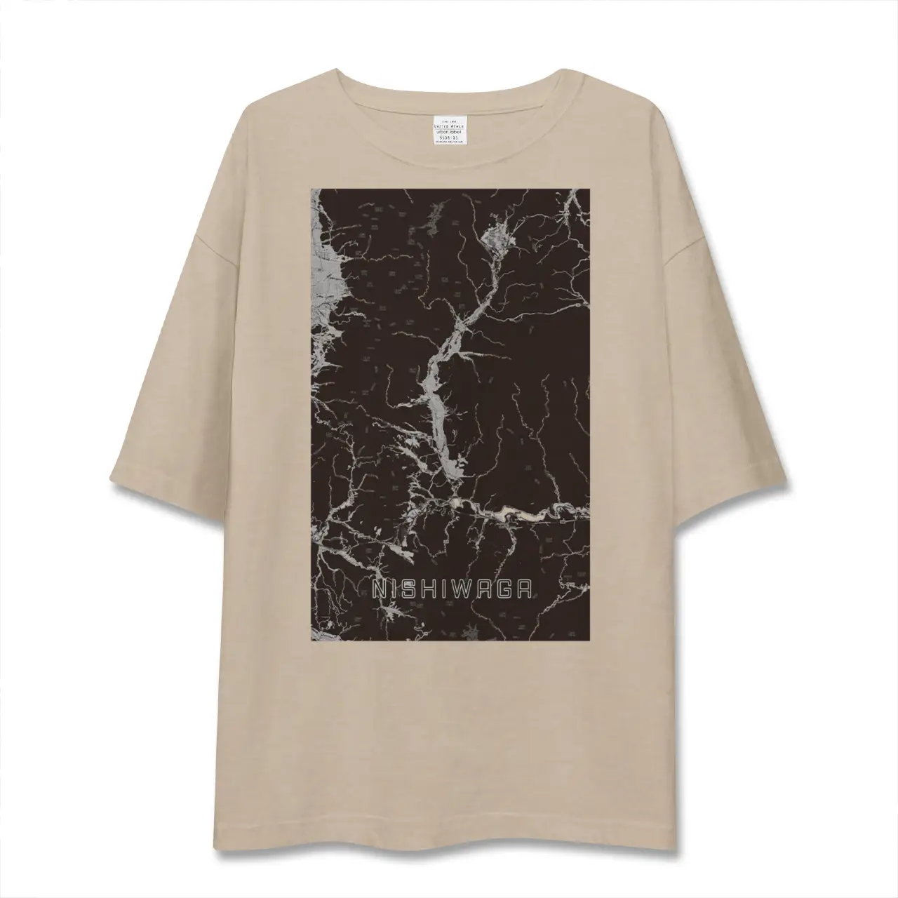 【西和賀（岩手県）】地図柄ビッグシルエットTシャツ
