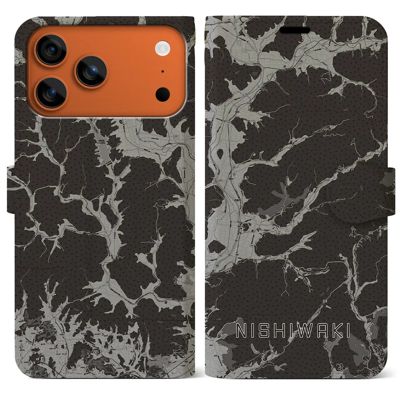 【西脇（兵庫県）】地図柄iPhoneケース（手帳タイプ）