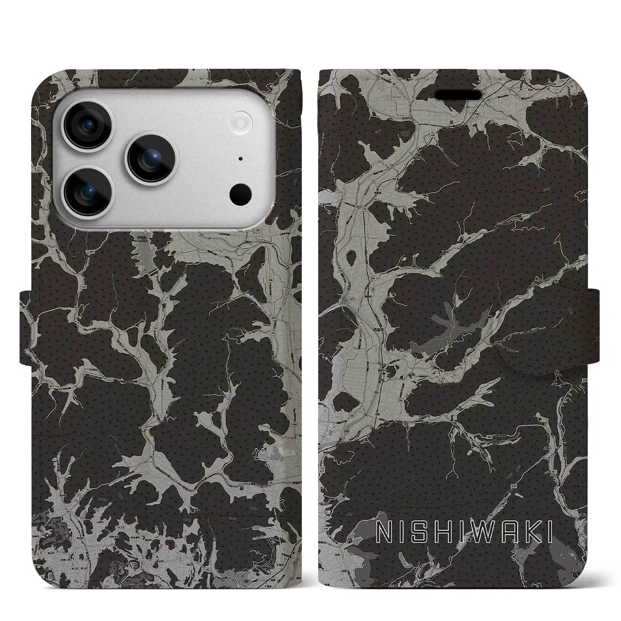 【西脇（兵庫県）】地図柄iPhoneケース（手帳タイプ）