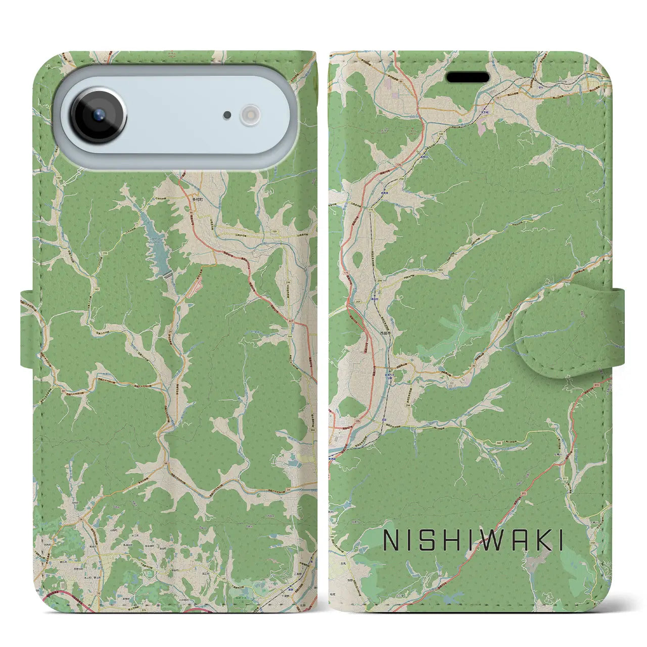 【西脇（兵庫県）】地図柄iPhoneケース（手帳タイプ）