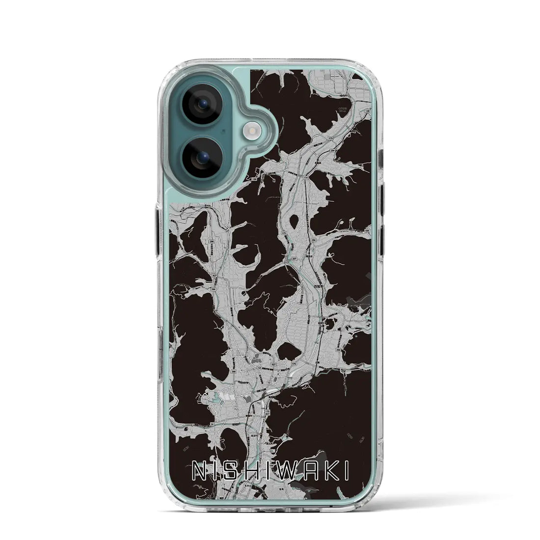 【西脇(兵庫県)】地図柄iPhoneケース(MagSafeタイプ)モノトーン・iPhone 16 Pro 用