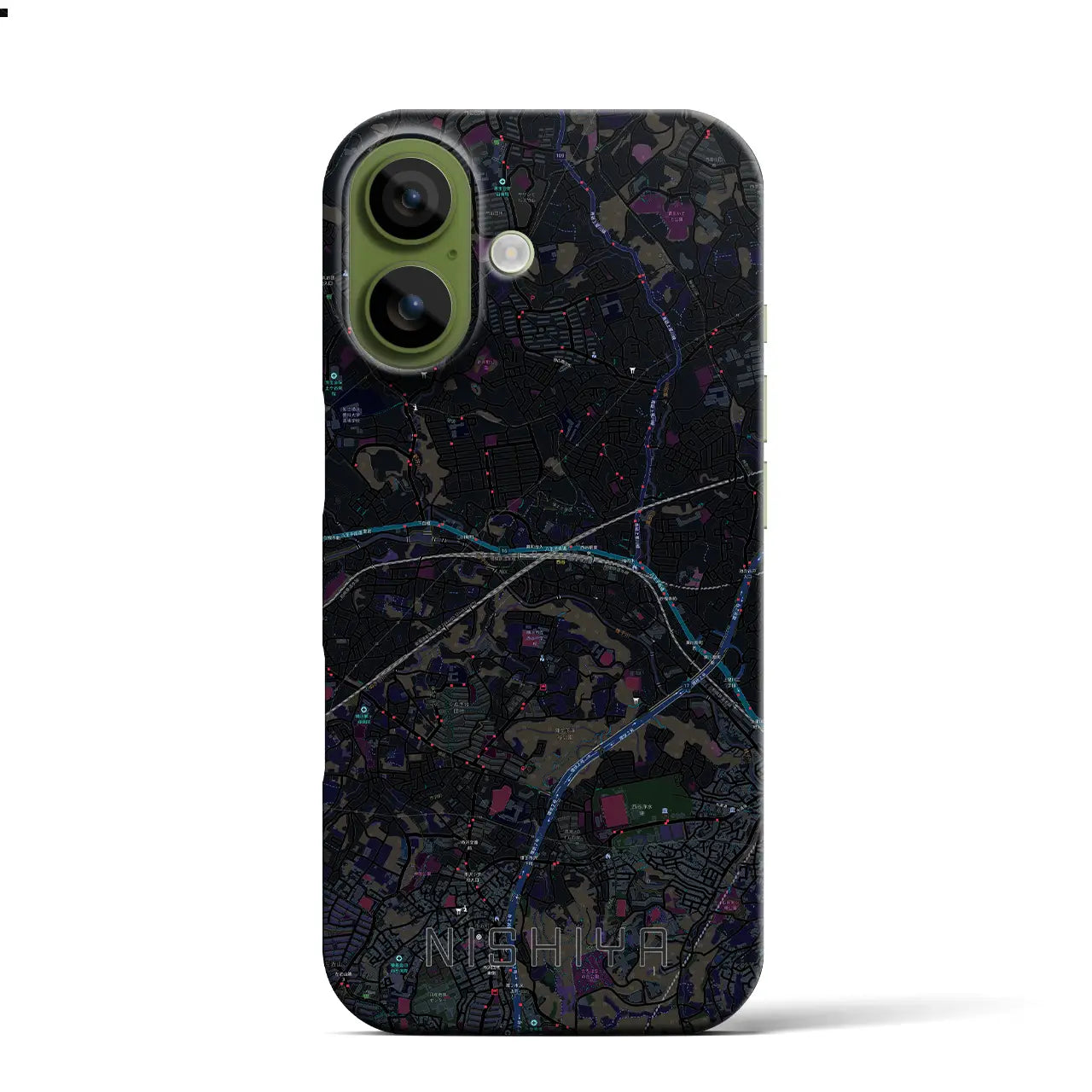 【西谷（神奈川県）】地図柄iPhoneケース（バックカバータイプ）