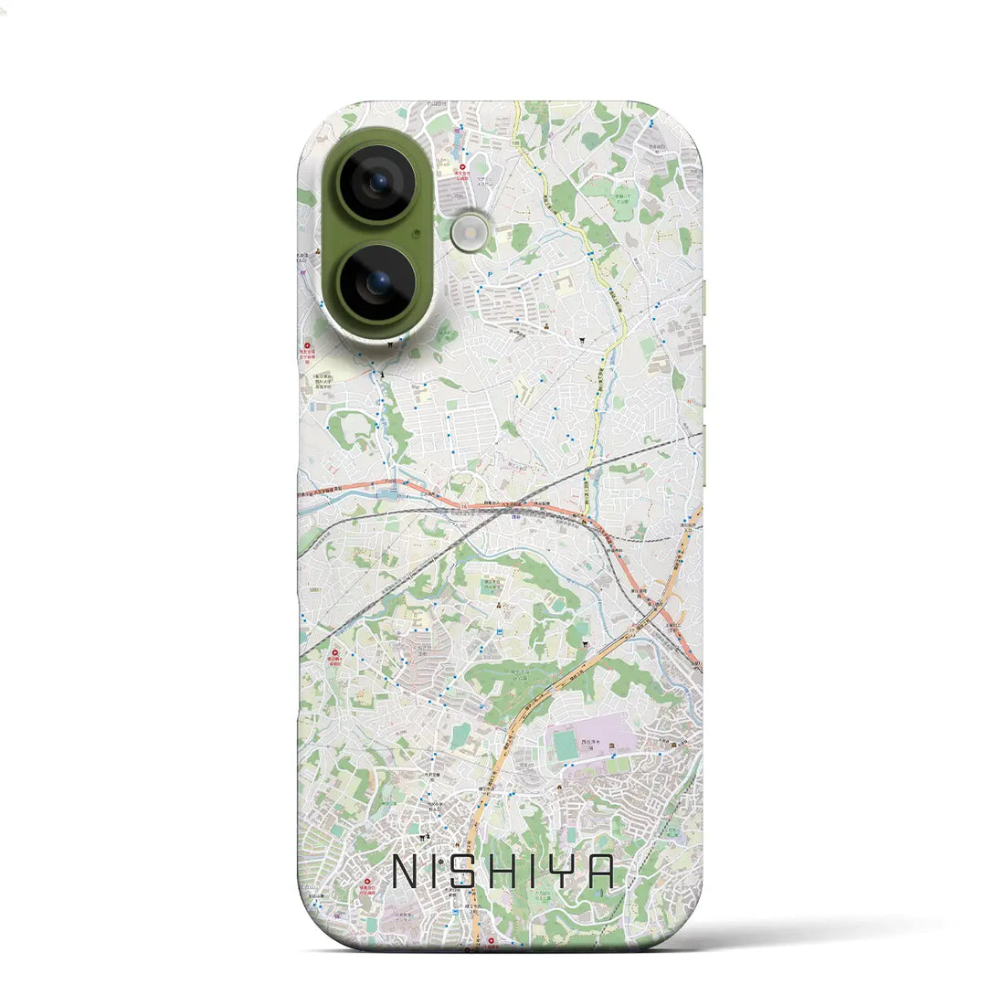 【西谷(神奈川県)】地図柄iPhoneケース(バックカバータイプ)ブラック・iPhone 17 Pro Max 用