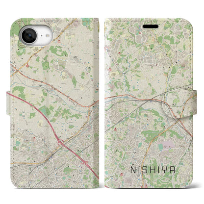 【西谷（神奈川県）】地図柄iPhoneケース（手帳タイプ）