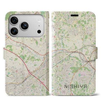 【西谷（神奈川県）】地図柄iPhoneケース（手帳タイプ）