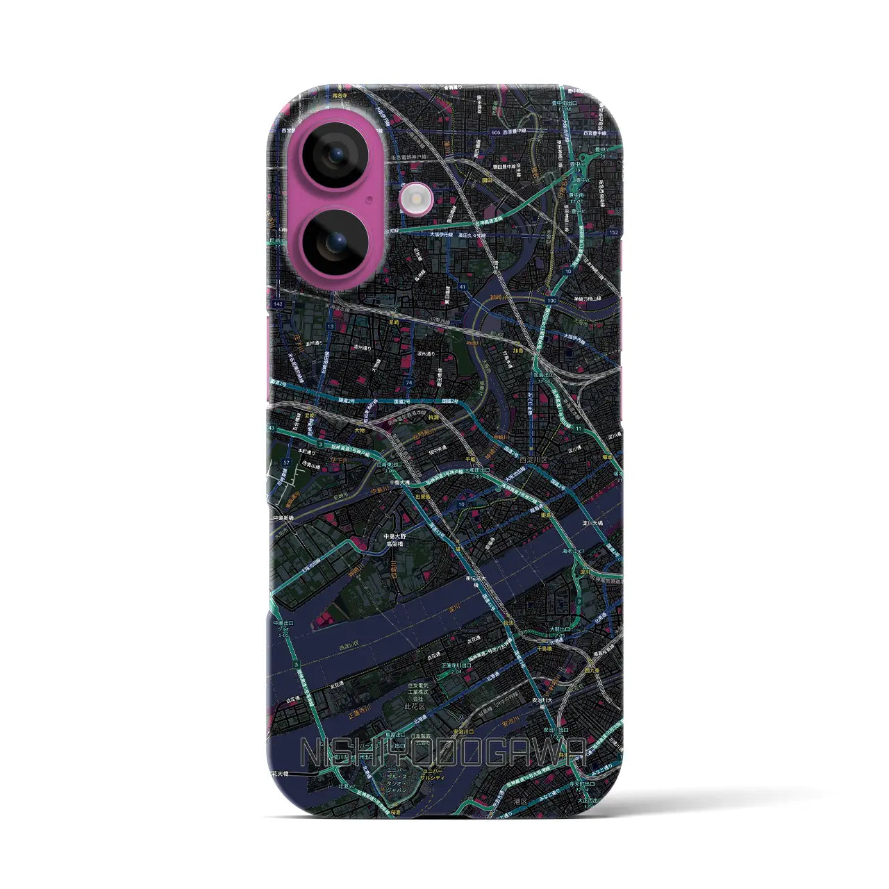 【西淀川（大阪府）】地図柄iPhoneケース（バックカバータイプ）