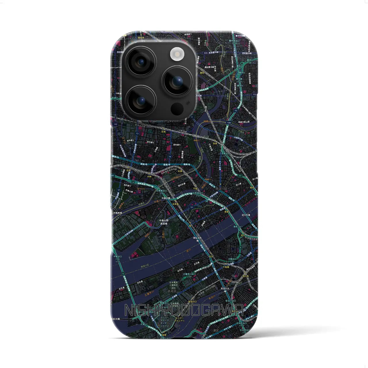 【西淀川（大阪府）】地図柄iPhoneケース（バックカバータイプ）