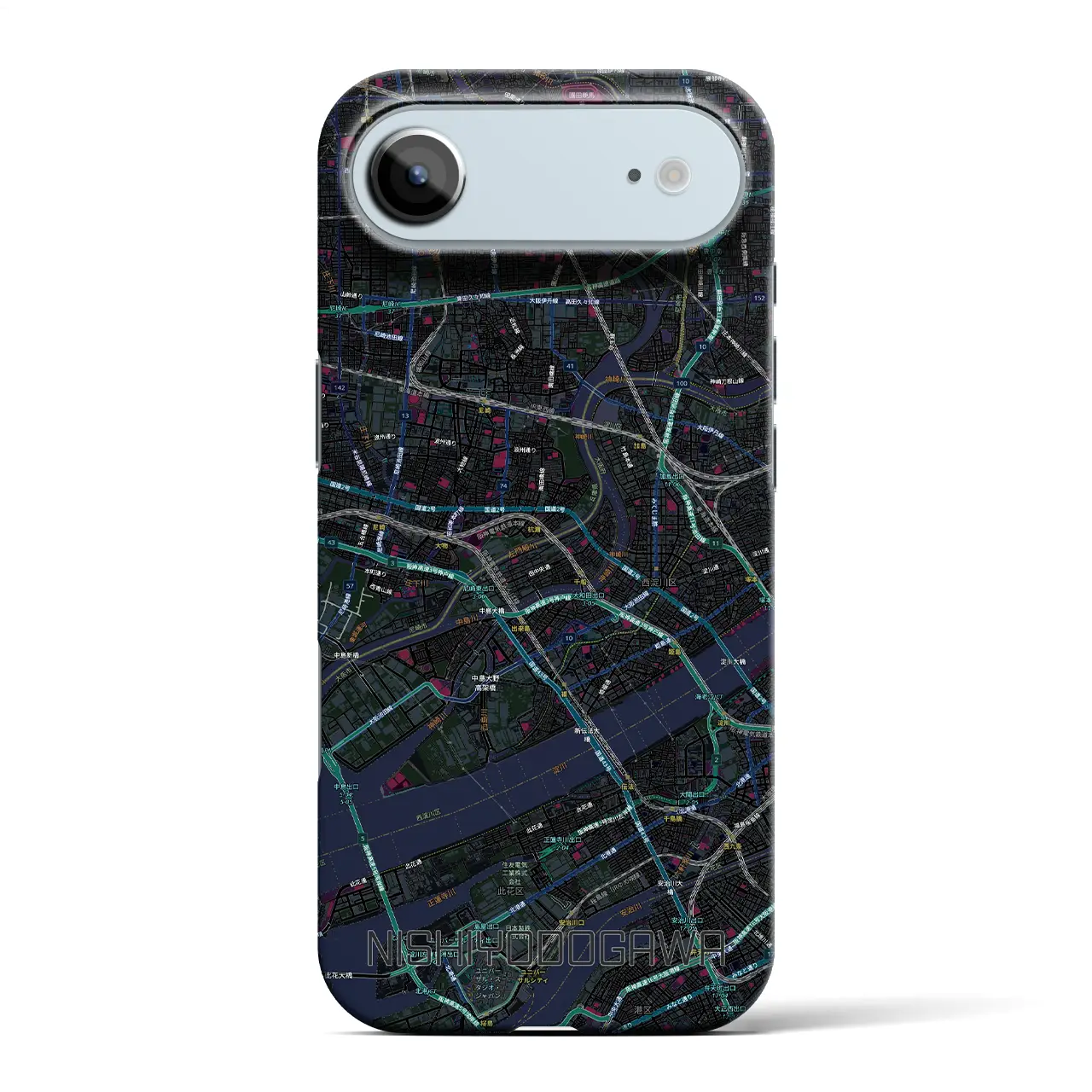 【西淀川（大阪府）】地図柄iPhoneケース（バックカバータイプ）