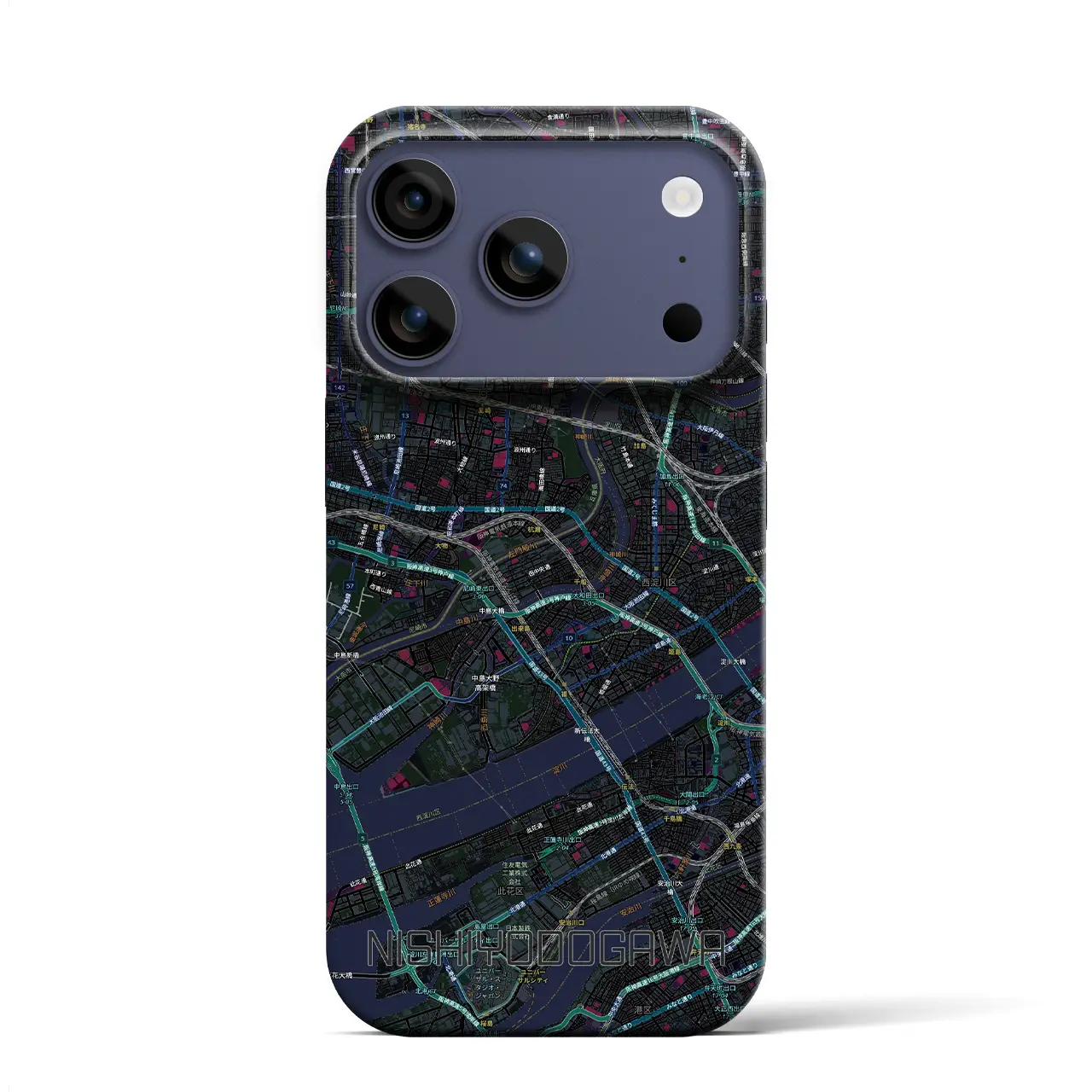 【西淀川（大阪府）】地図柄iPhoneケース（バックカバータイプ）