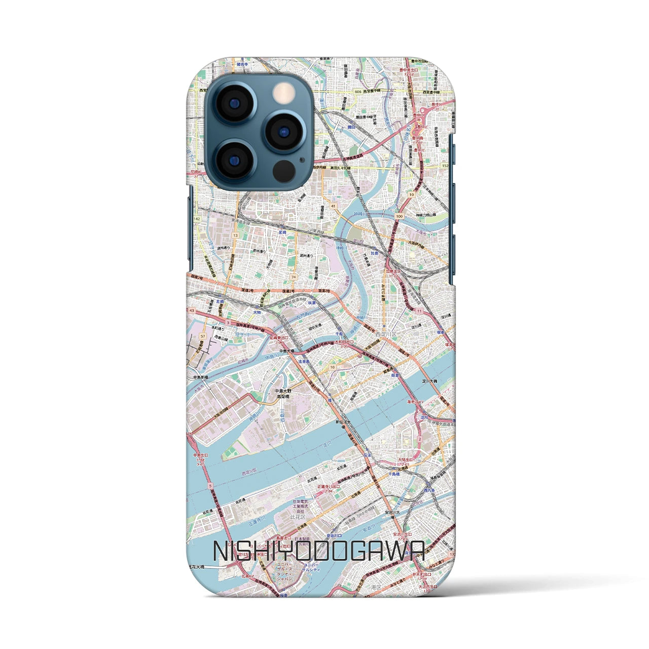 【西淀川（大阪府）】地図柄iPhoneケース（バックカバータイプ）