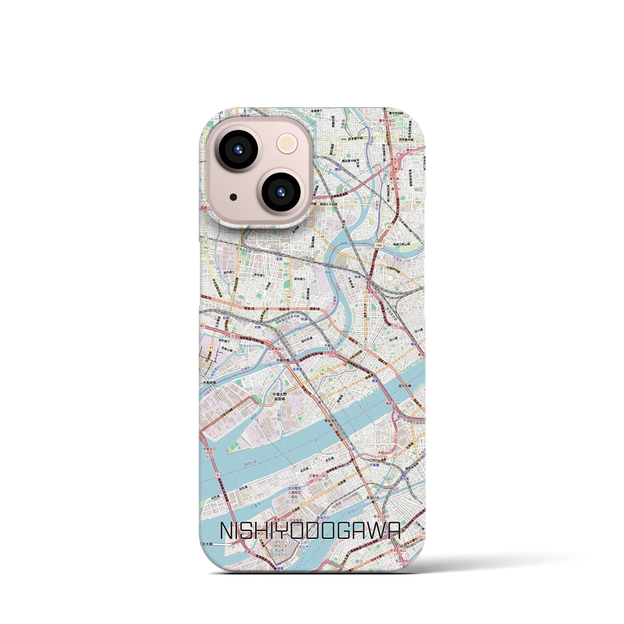 【西淀川（大阪府）】地図柄iPhoneケース（バックカバータイプ）