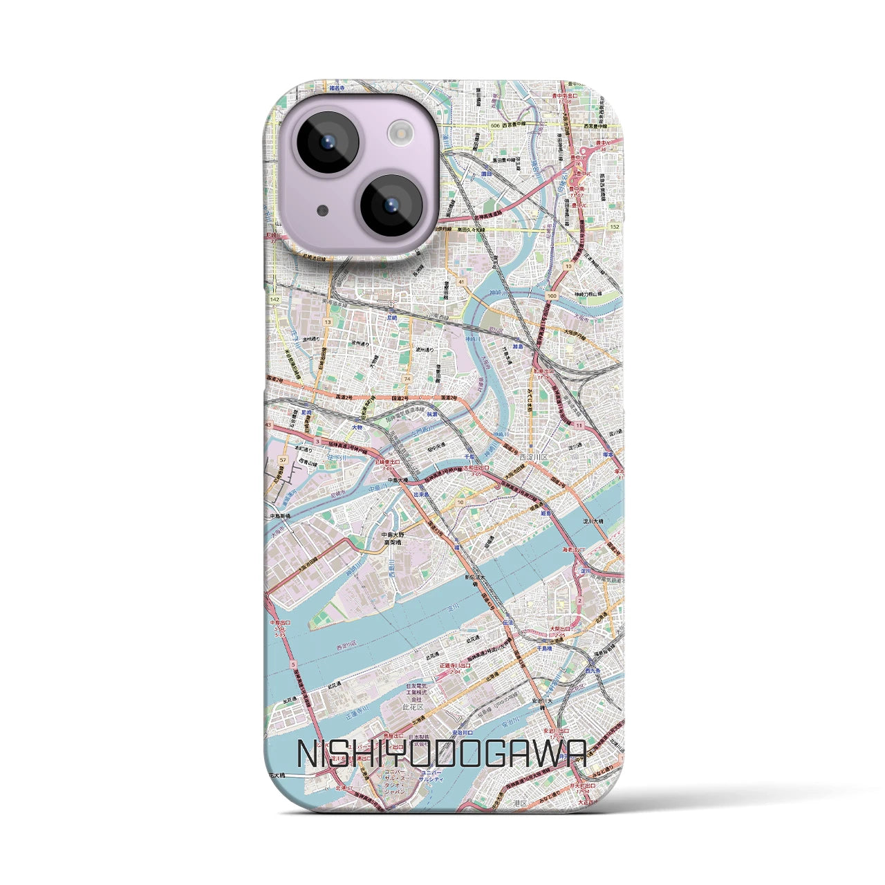 【西淀川（大阪府）】地図柄iPhoneケース（バックカバータイプ）