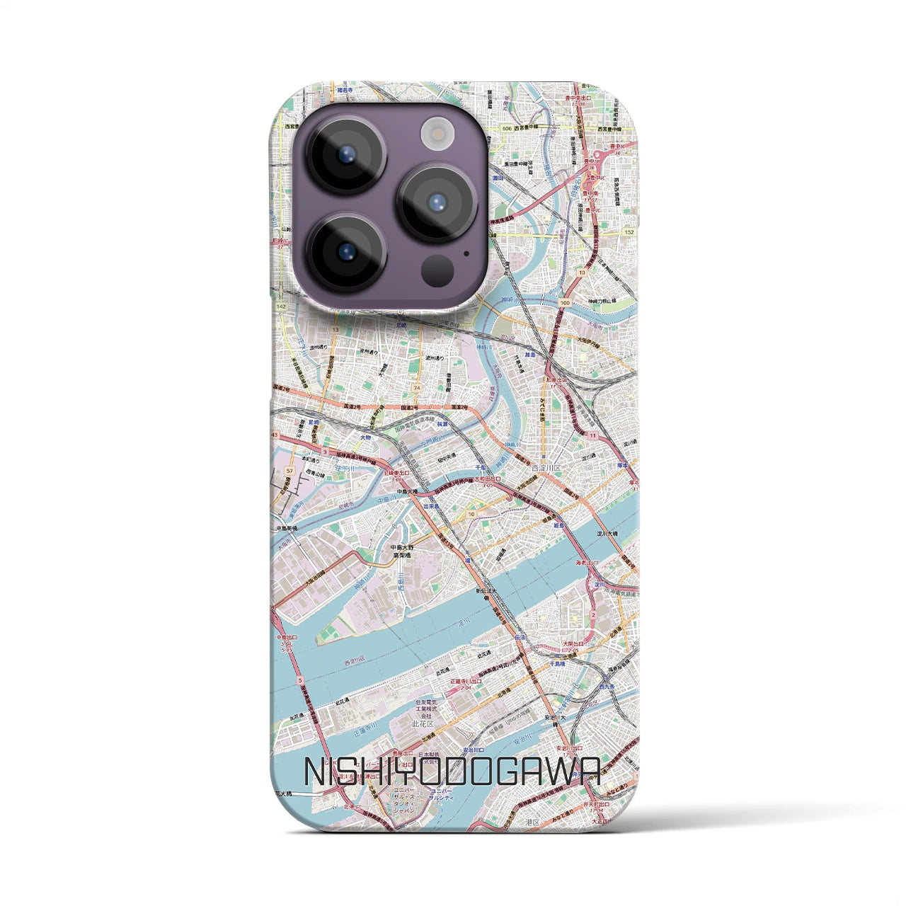 【西淀川（大阪府）】地図柄iPhoneケース（バックカバータイプ）