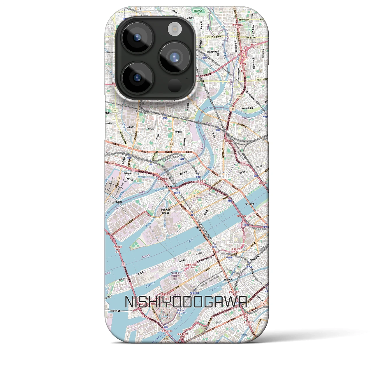 【西淀川（大阪府）】地図柄iPhoneケース（バックカバータイプ）