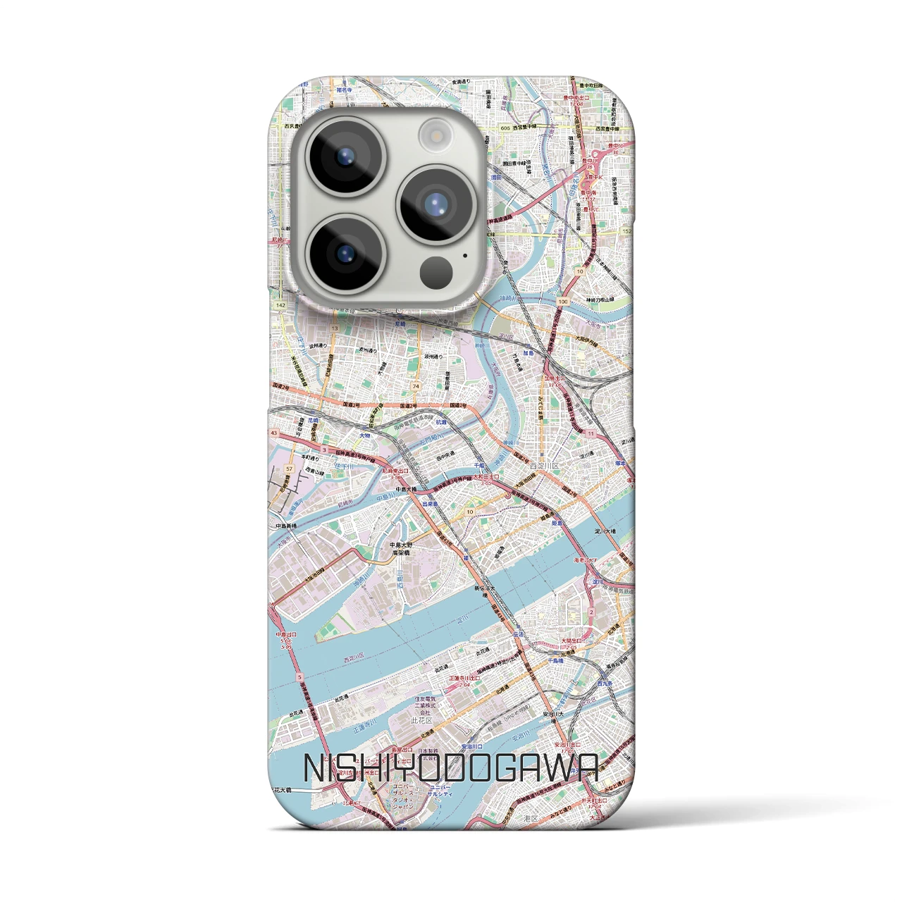 【西淀川（大阪府）】地図柄iPhoneケース（バックカバータイプ）