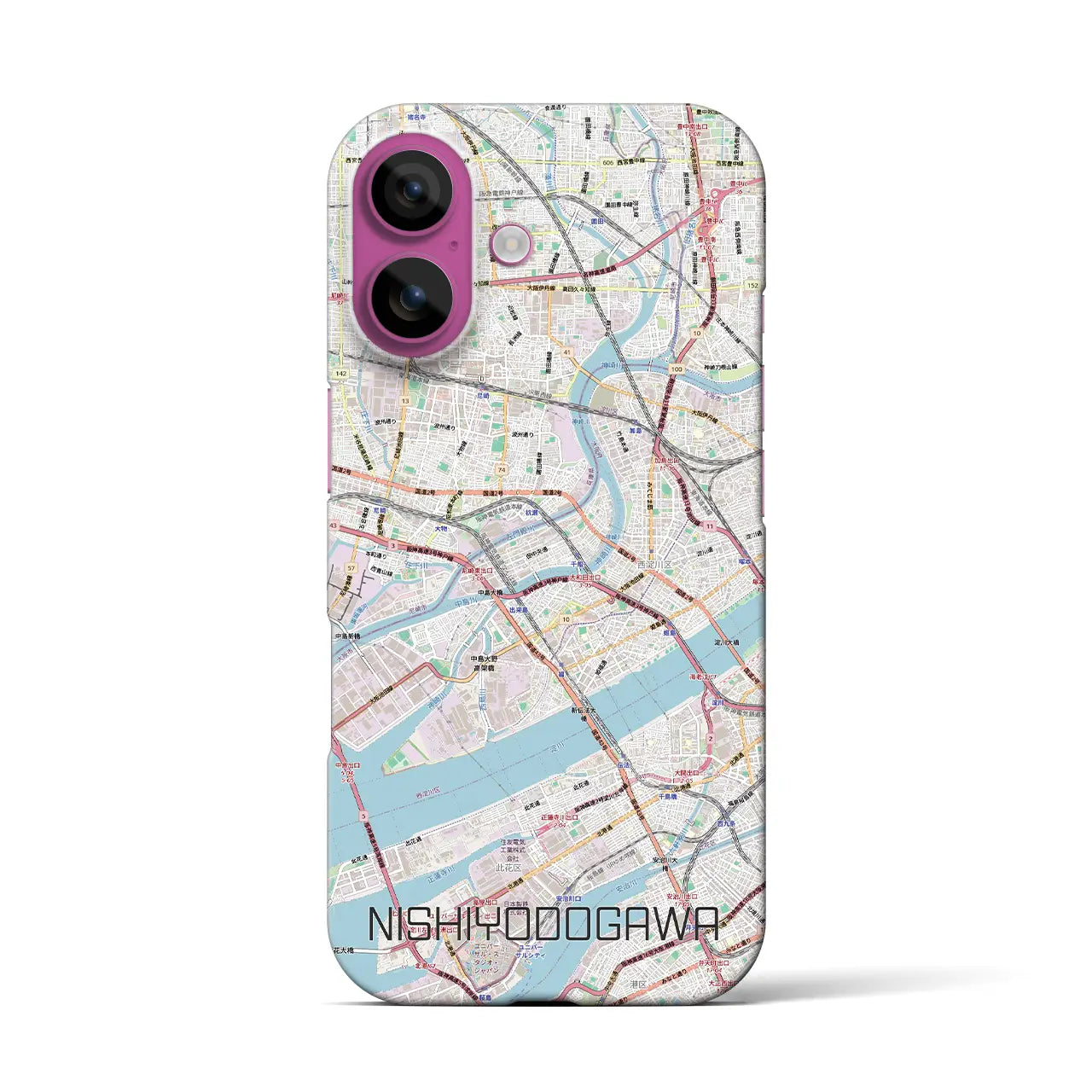 【西淀川（大阪府）】地図柄iPhoneケース（バックカバータイプ）