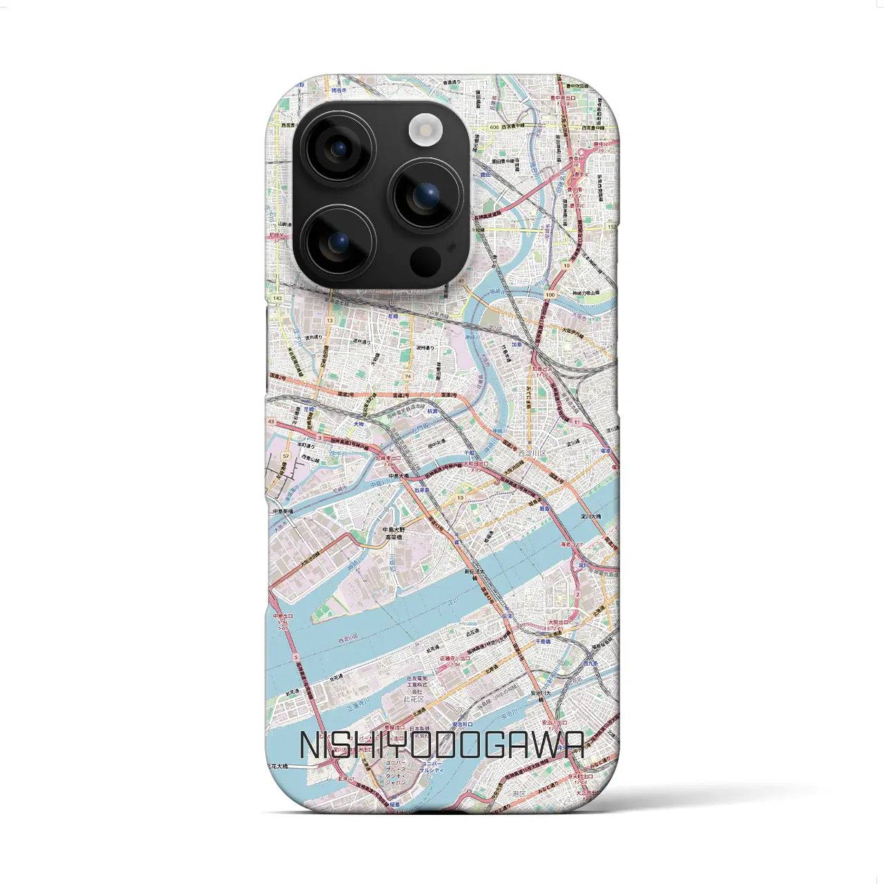【西淀川（大阪府）】地図柄iPhoneケース（バックカバータイプ）