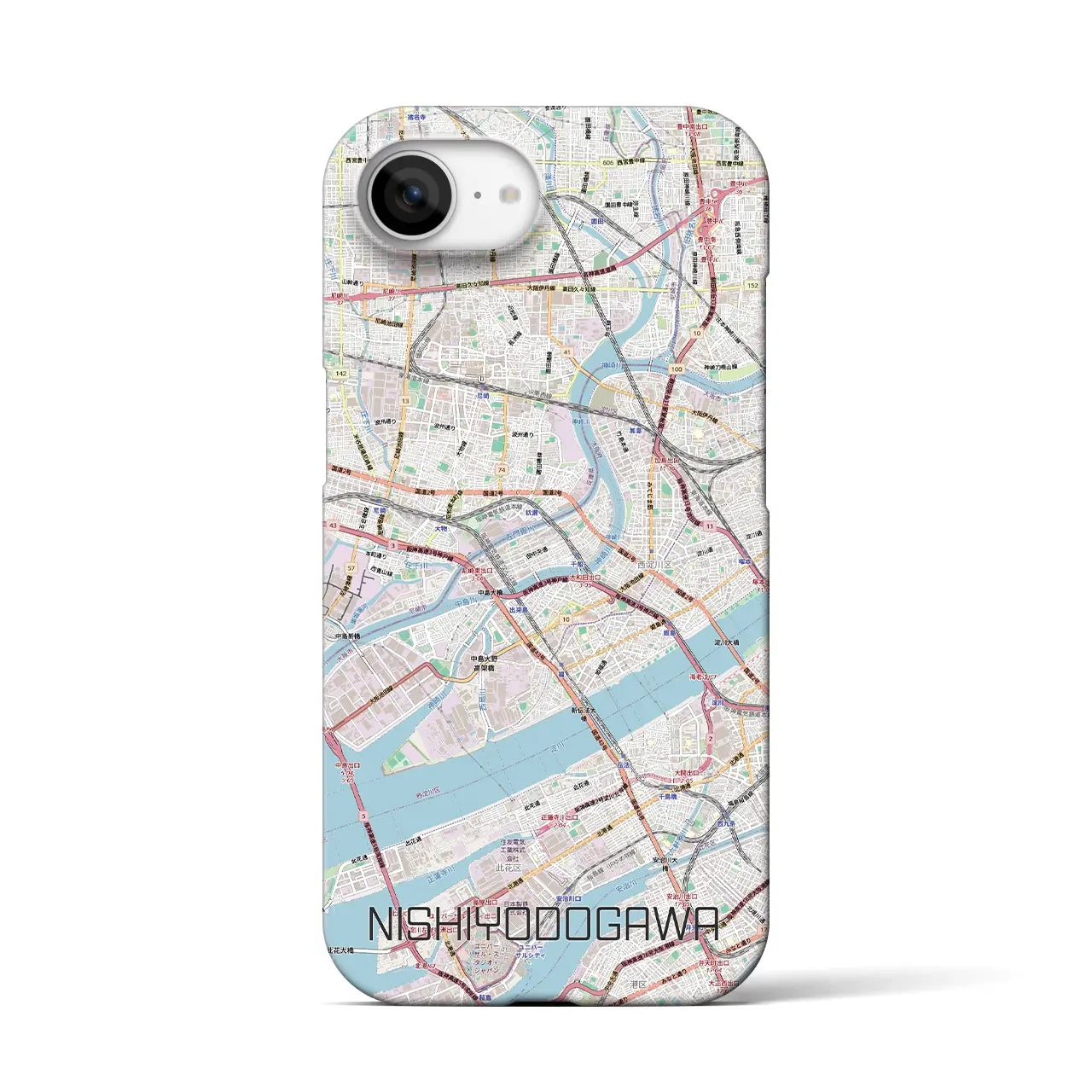 【西淀川（大阪府）】地図柄iPhoneケース（バックカバータイプ）