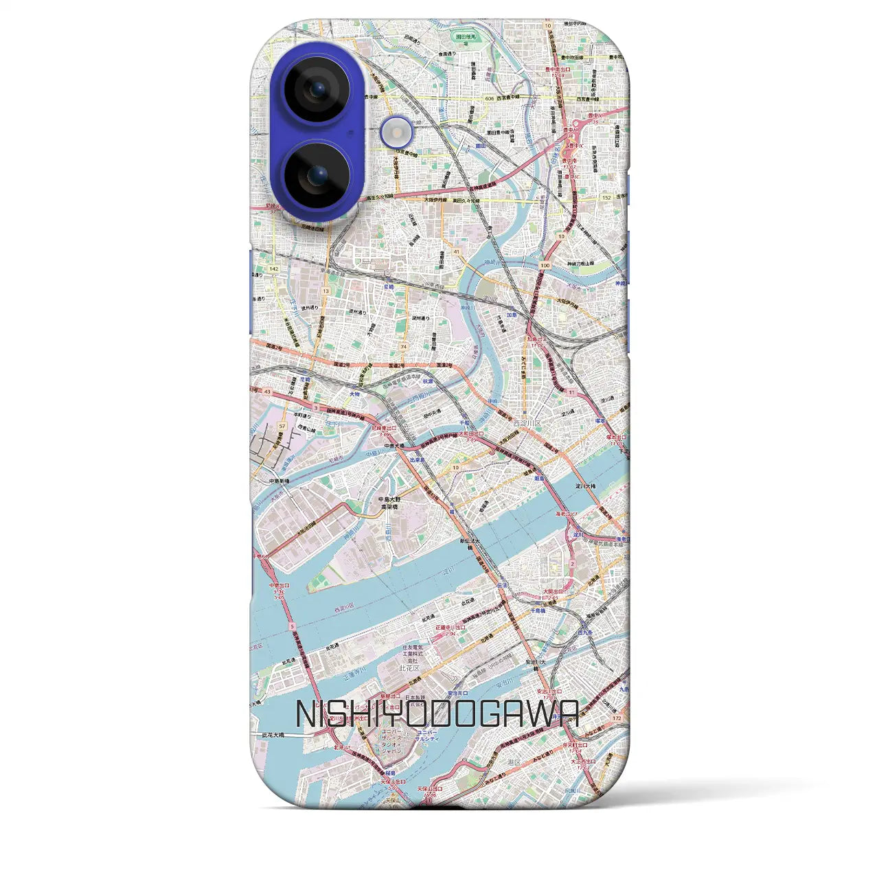 【西淀川（大阪府）】地図柄iPhoneケース（バックカバータイプ）