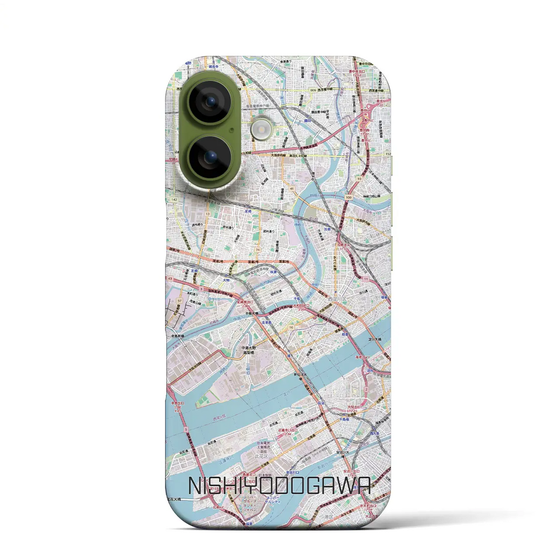 【西淀川（大阪府）】地図柄iPhoneケース（バックカバータイプ）ブラック・iPhone 17 Pro Max 用