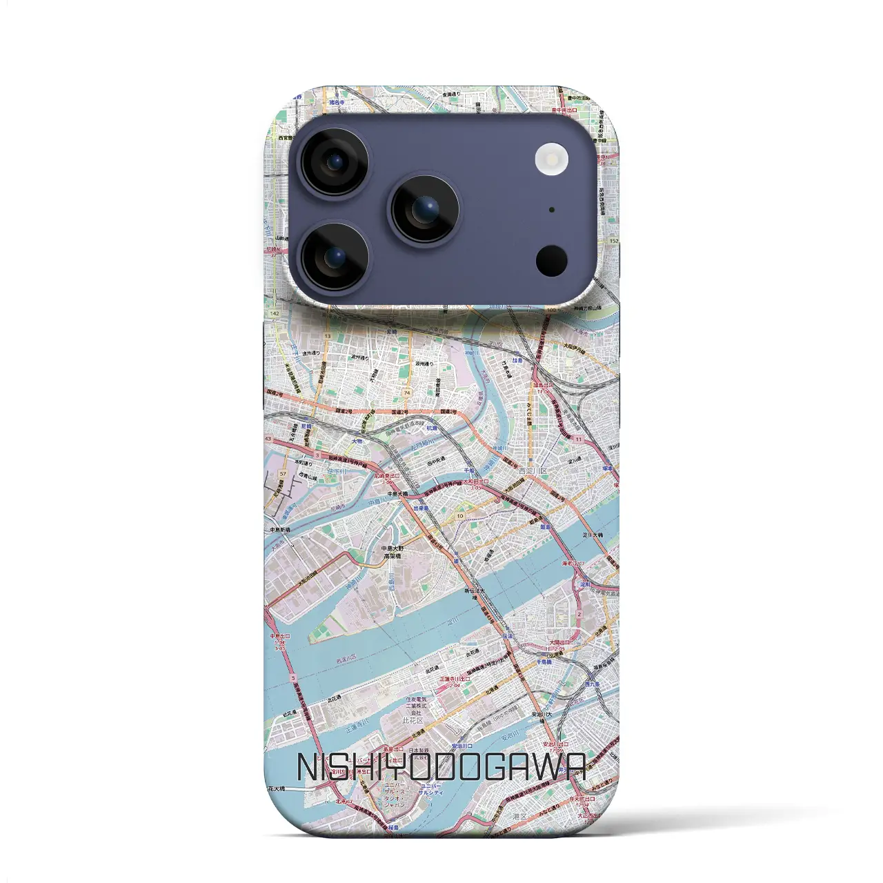 【西淀川（大阪府）】地図柄iPhoneケース（バックカバータイプ）