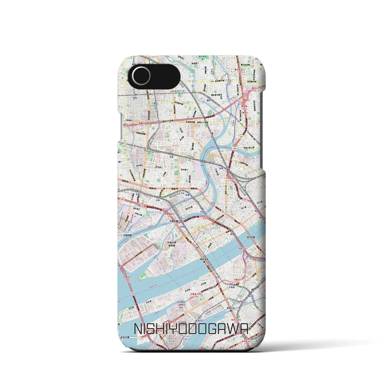 【西淀川（大阪府）】地図柄iPhoneケース（バックカバータイプ）