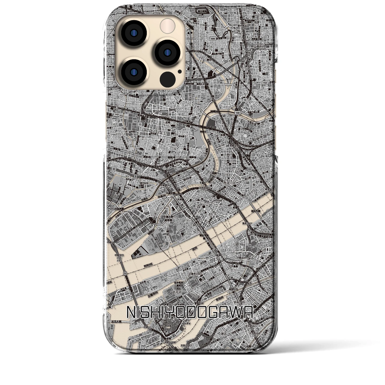 【西淀川（大阪府）】地図柄iPhoneケース（クリアタイプ）