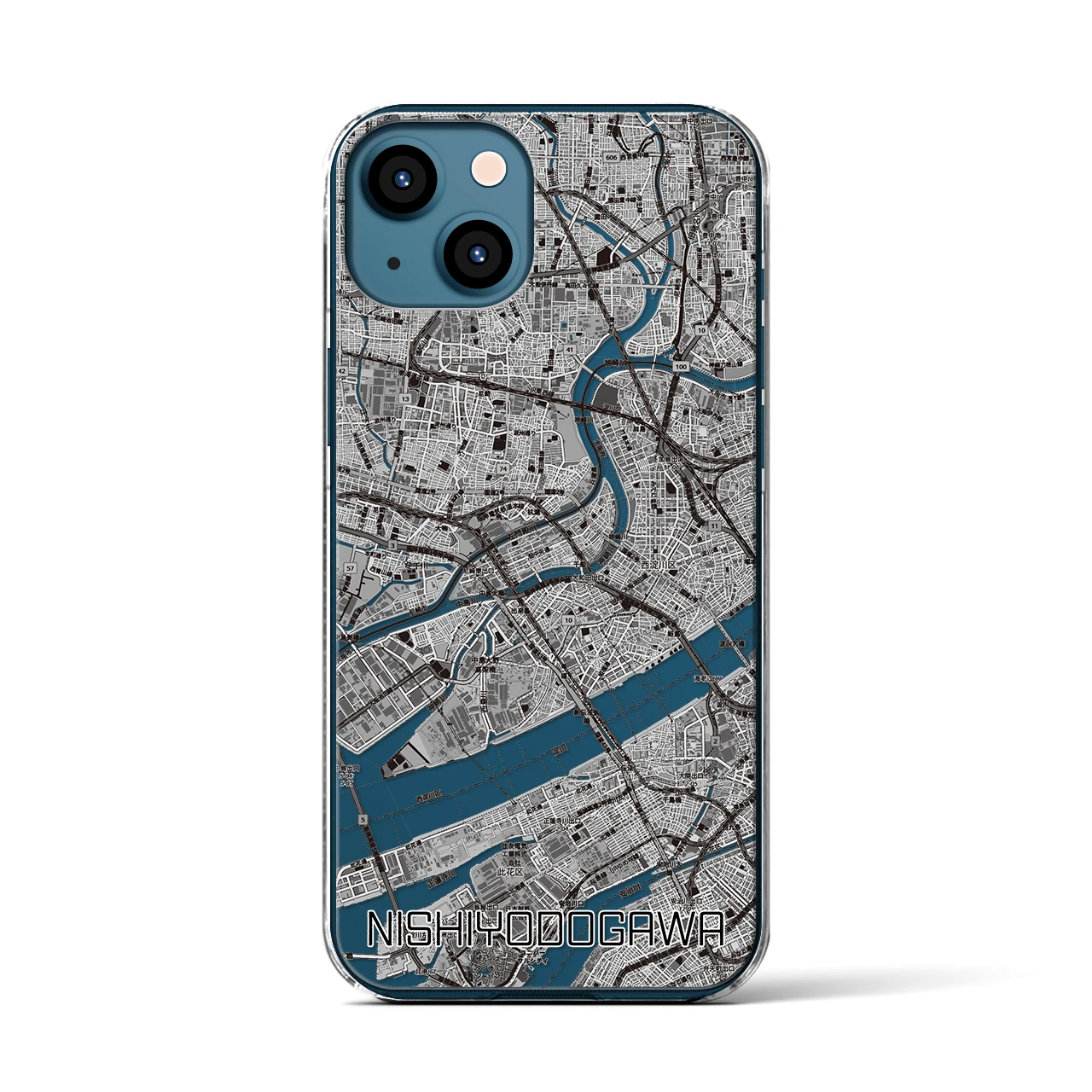 【西淀川（大阪府）】地図柄iPhoneケース（クリアタイプ）